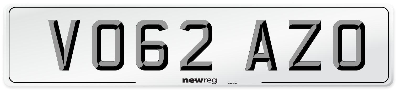 VO62 AZO Number Plate from New Reg